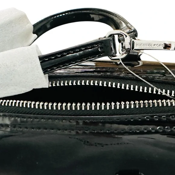 Michael Kors Jet Set small black patent duffel crossbody bag $328 NWT - Picture 9 of 11